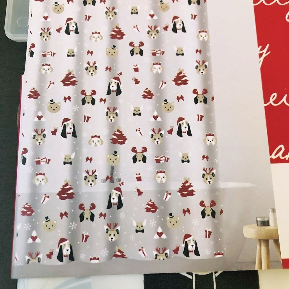 Christmas Dogs Holiday Dog Print Shower Curtain
